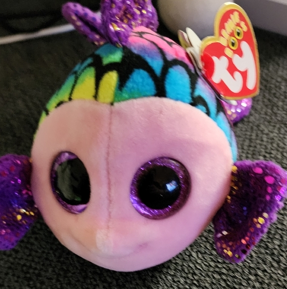 TY Beanie Boos Fliopy. Be B To Uh I Colorful Fish Plush Toy - Picture 5 of 7